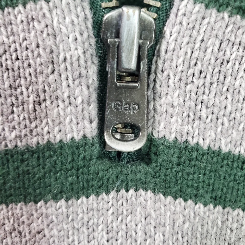Gap Men’s 1/4 Zip Pullover Rugby Knit Cotton Striped Sweater Size XXL - Picture 4 of 7
